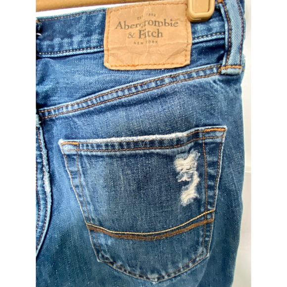 Abercrombie & Fitch Men's Distressed Blue Denim Jeans - Size 28 - Picture 8 of 8